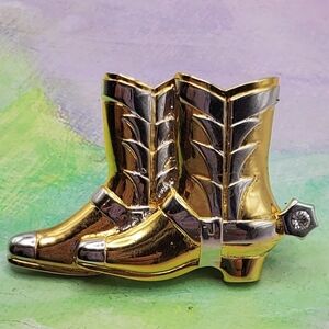 Retro Cowboy Cowgirl Boot Brooch 2004 Western
